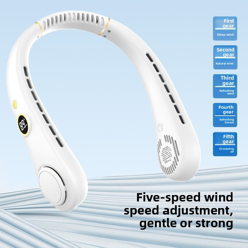 Portable Bladeless Neck Fan 5 Speed Hands-Free Cooling