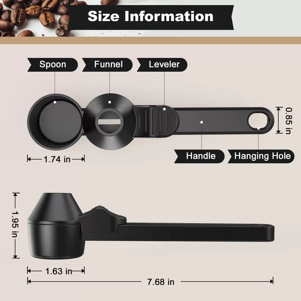 Coffee Scoop & Funnel for Reusable K-Cup – 2 Tbsp Measuring Spoon