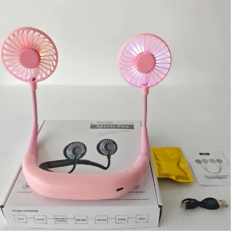 Foldable USB Rechargeable Neck Fan Hands-Free Portable with 3-Speed Cooling