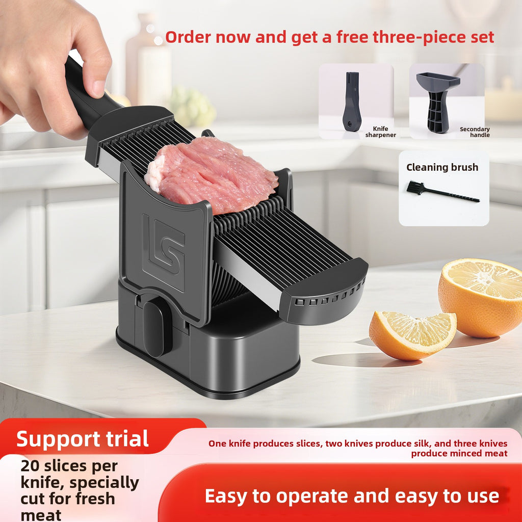 Manual Meat Slicer & Shredder Stainless Steel, No Electricity